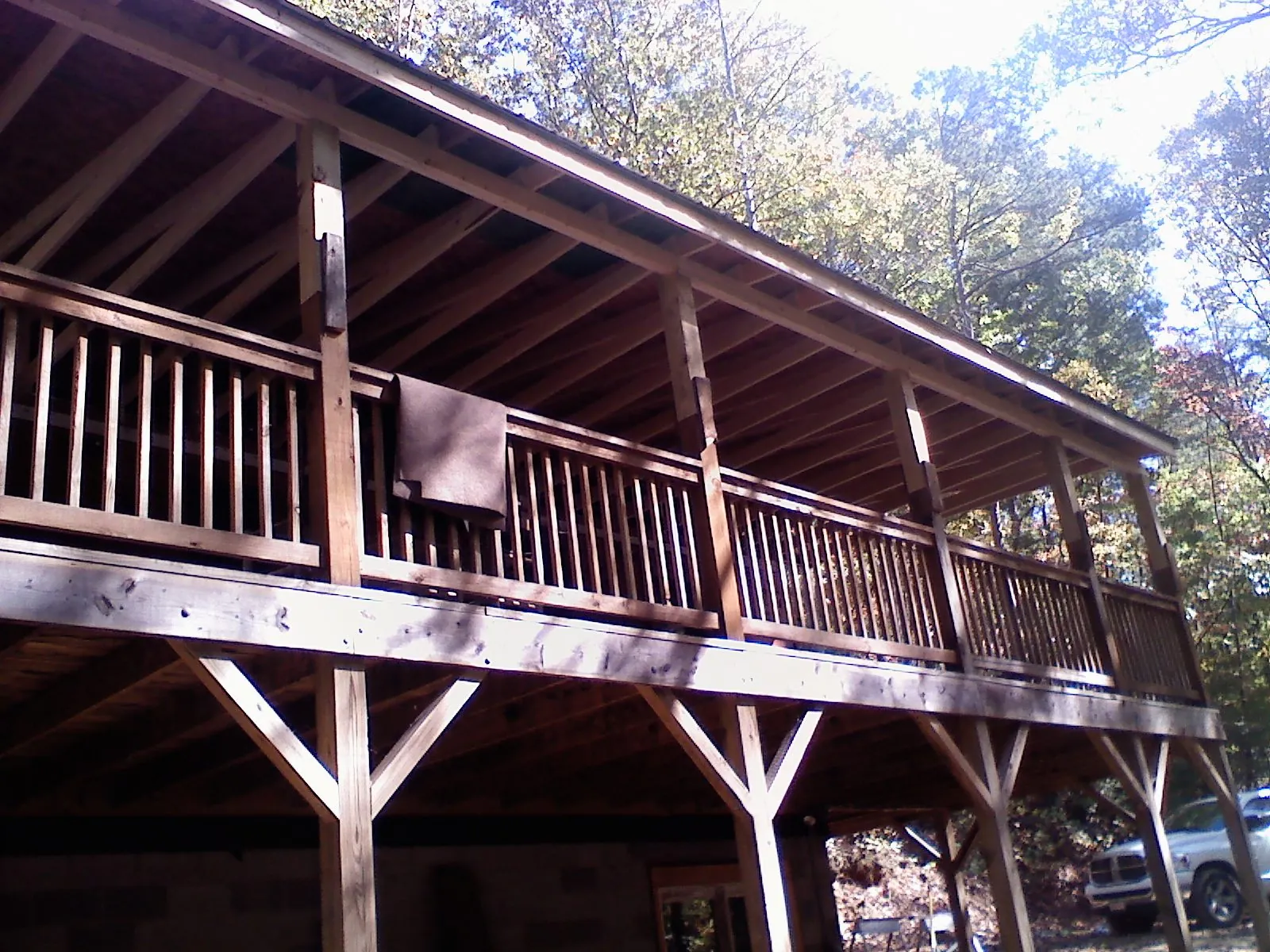 Timber framing under a new elevated porch and deck — Roof Leak Repair in Chickamauga by Roofing Brothers